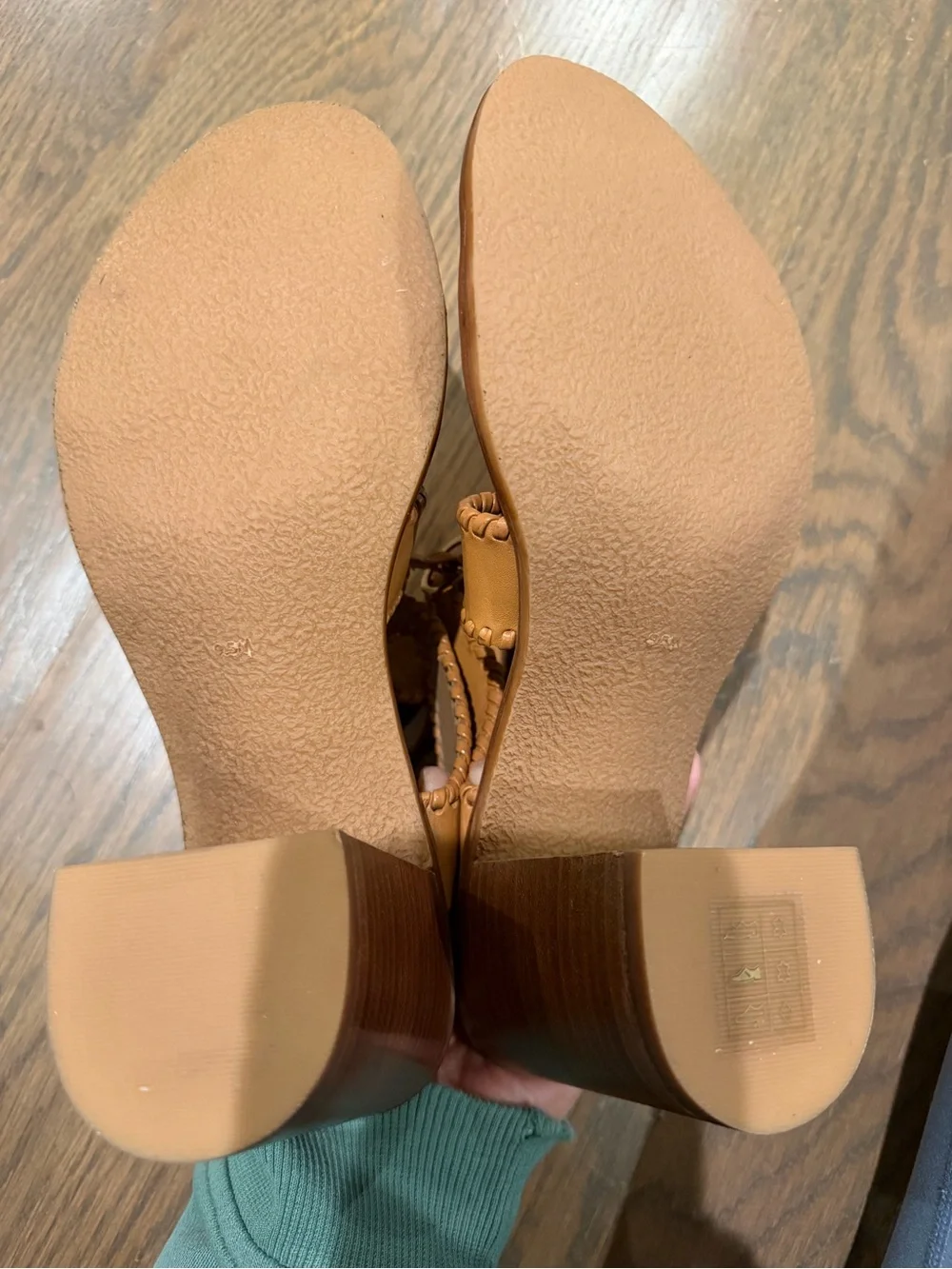 Jack Rogers Jackie Heeled Whipstitch Gladiator Sandals Size 9.5 cottagecore